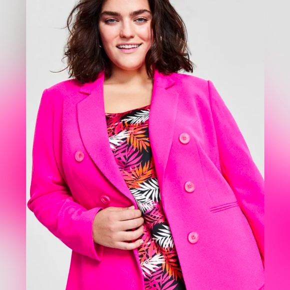 NWT BAR 111 Textured Crepe Faux-Double-Breasted Blazer size 1X - Picture 4 of 11